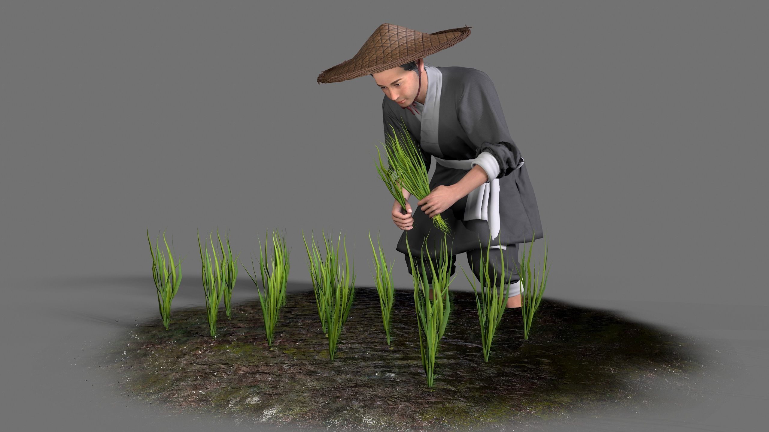 farmer avatar Low-poly 3D model_2