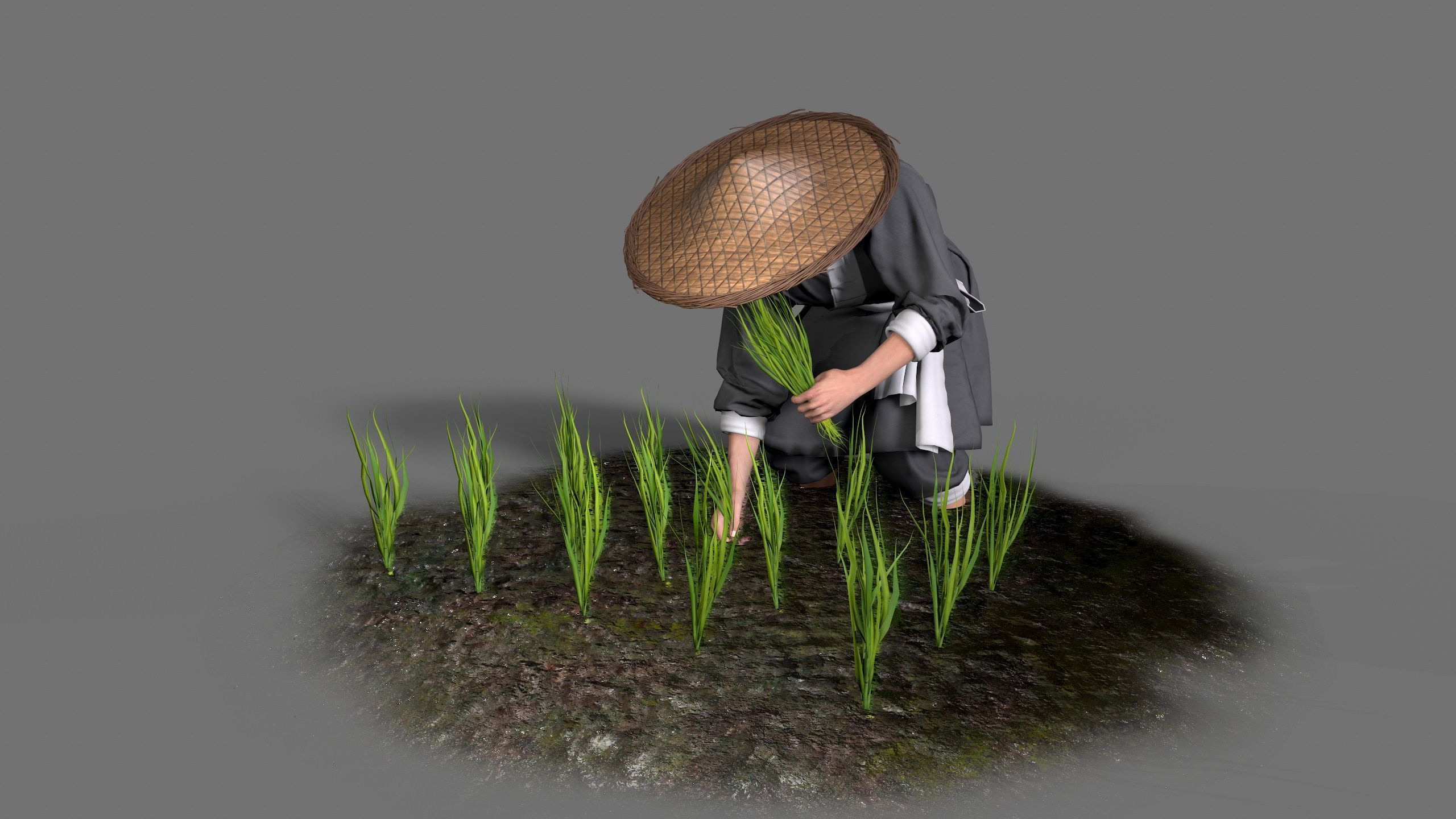 farmer avatar Low-poly 3D model_10