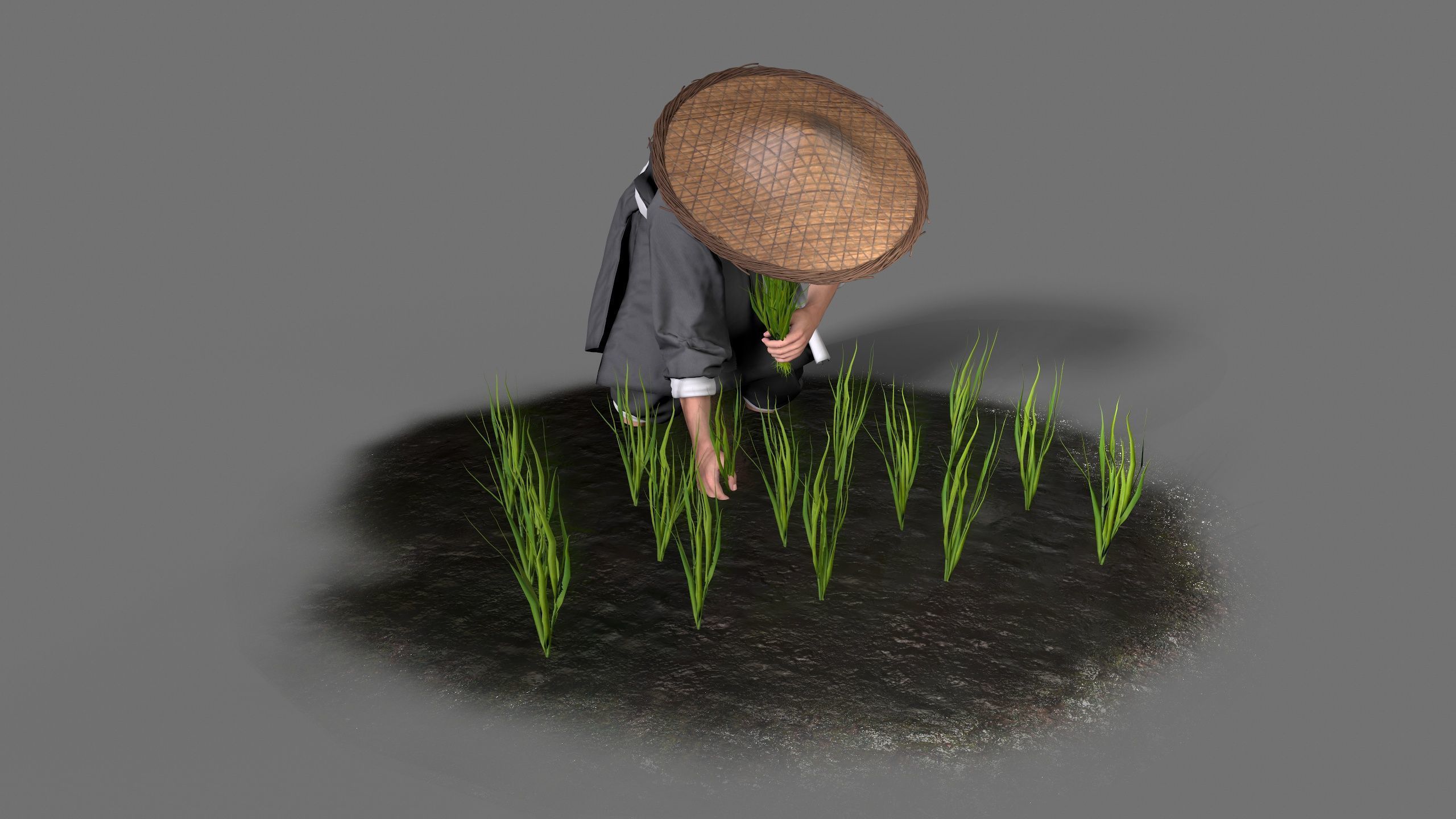 farmer avatar Low-poly 3D model_7