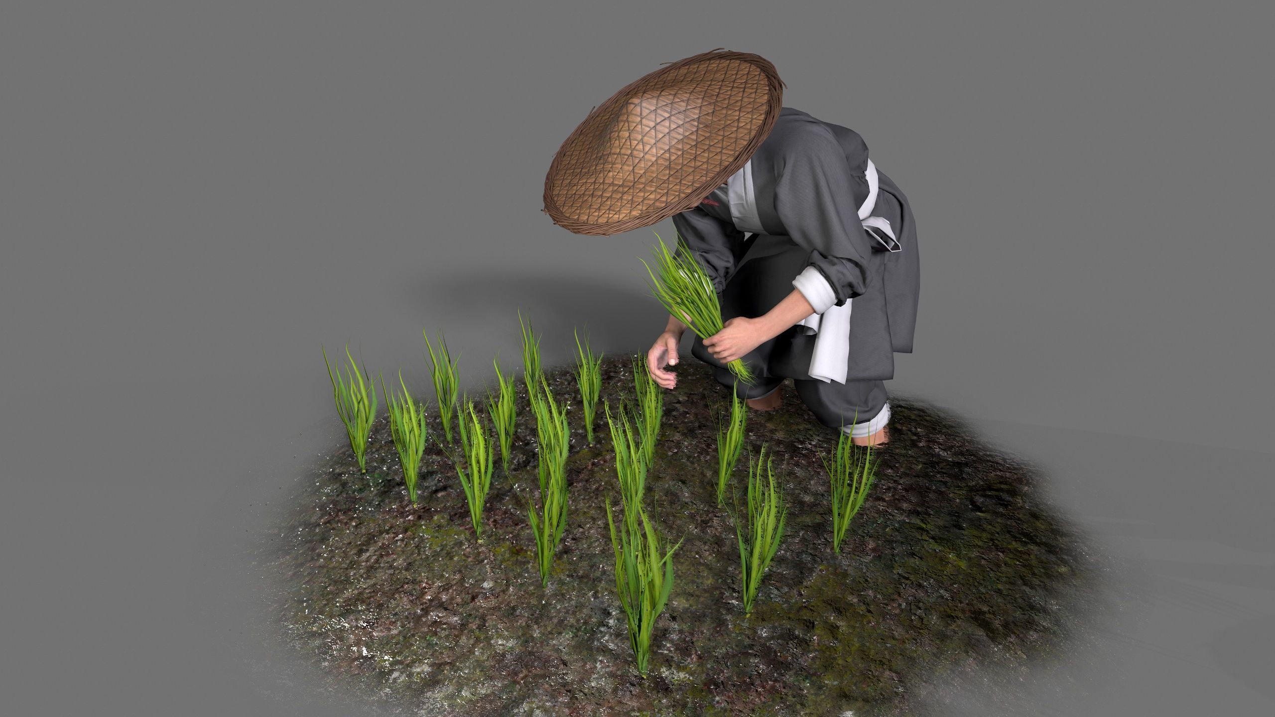 farmer avatar Low-poly 3D model_11