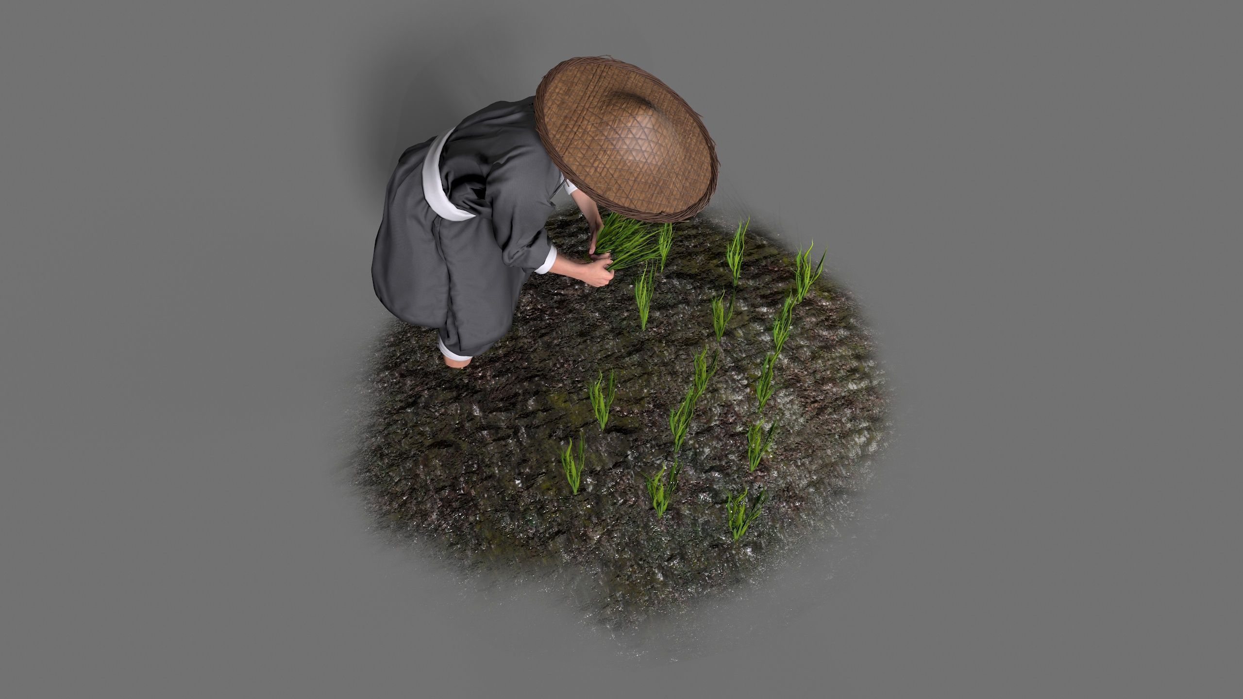 farmer avatar Low-poly 3D model_5