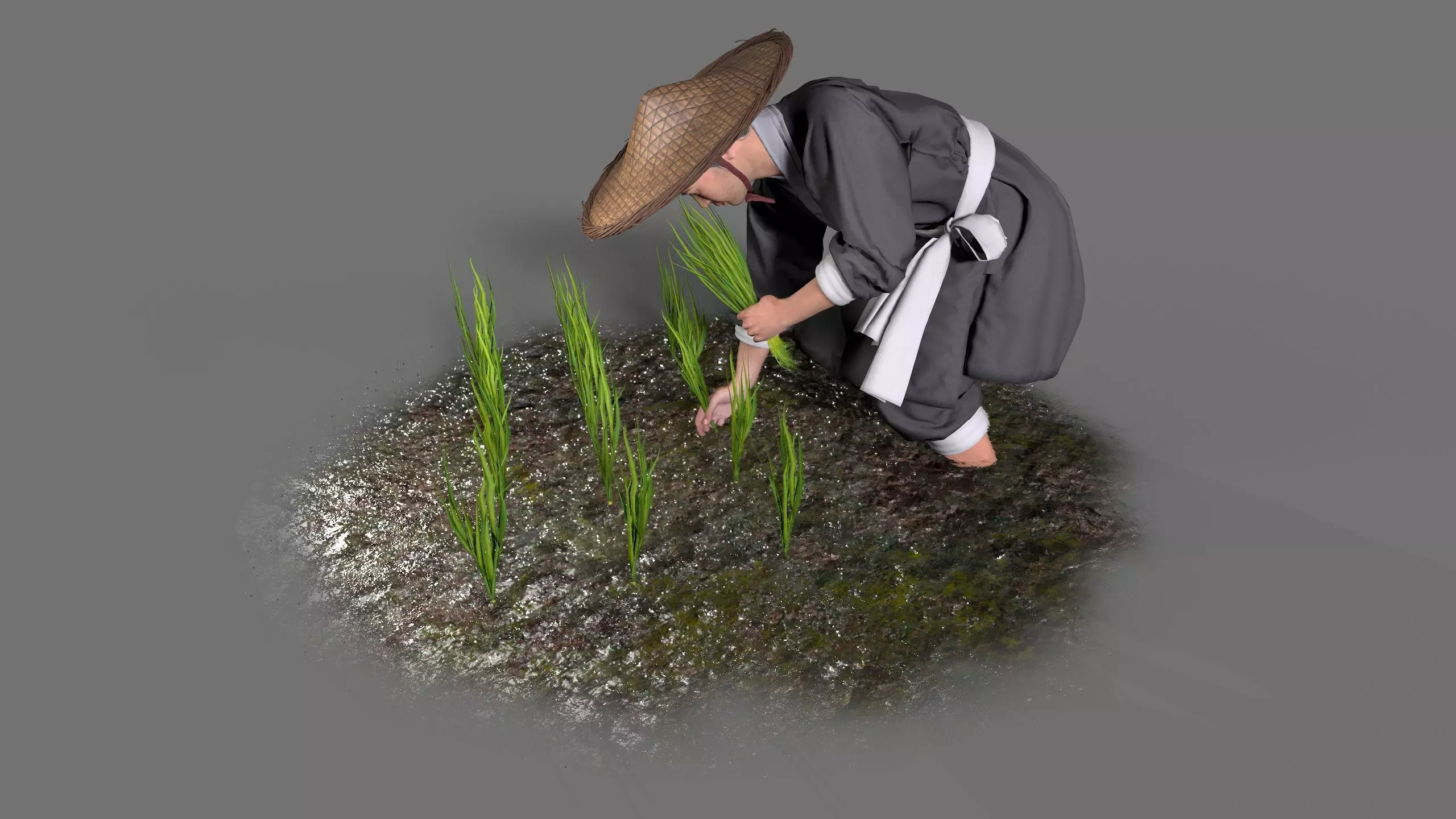 farmer avatar Low-poly 3D model_0