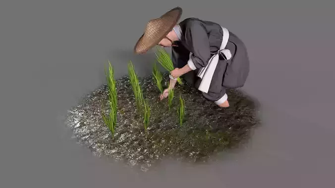 farmer avatar Low-poly 3D model