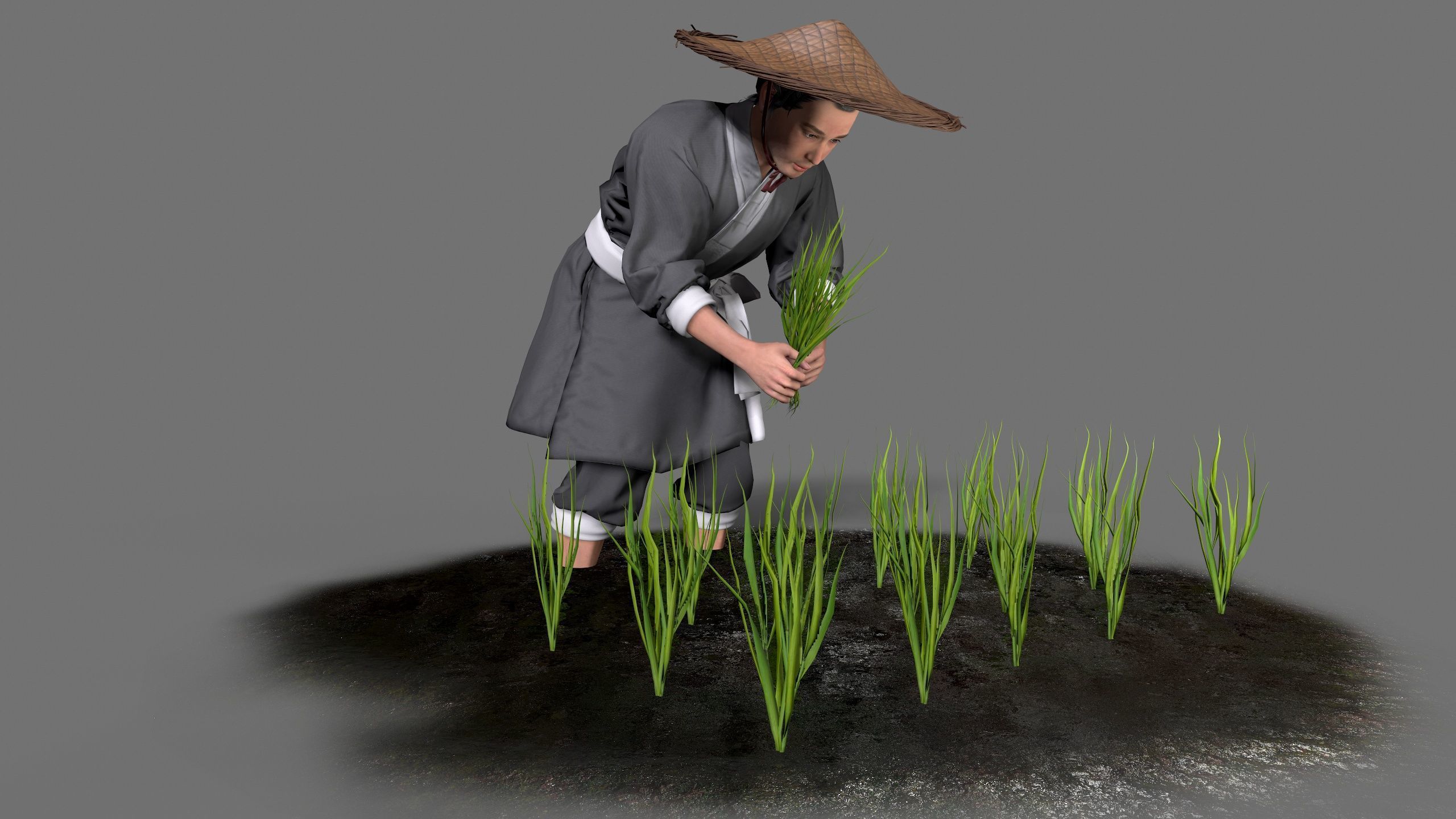 farmer avatar Low-poly 3D model_3