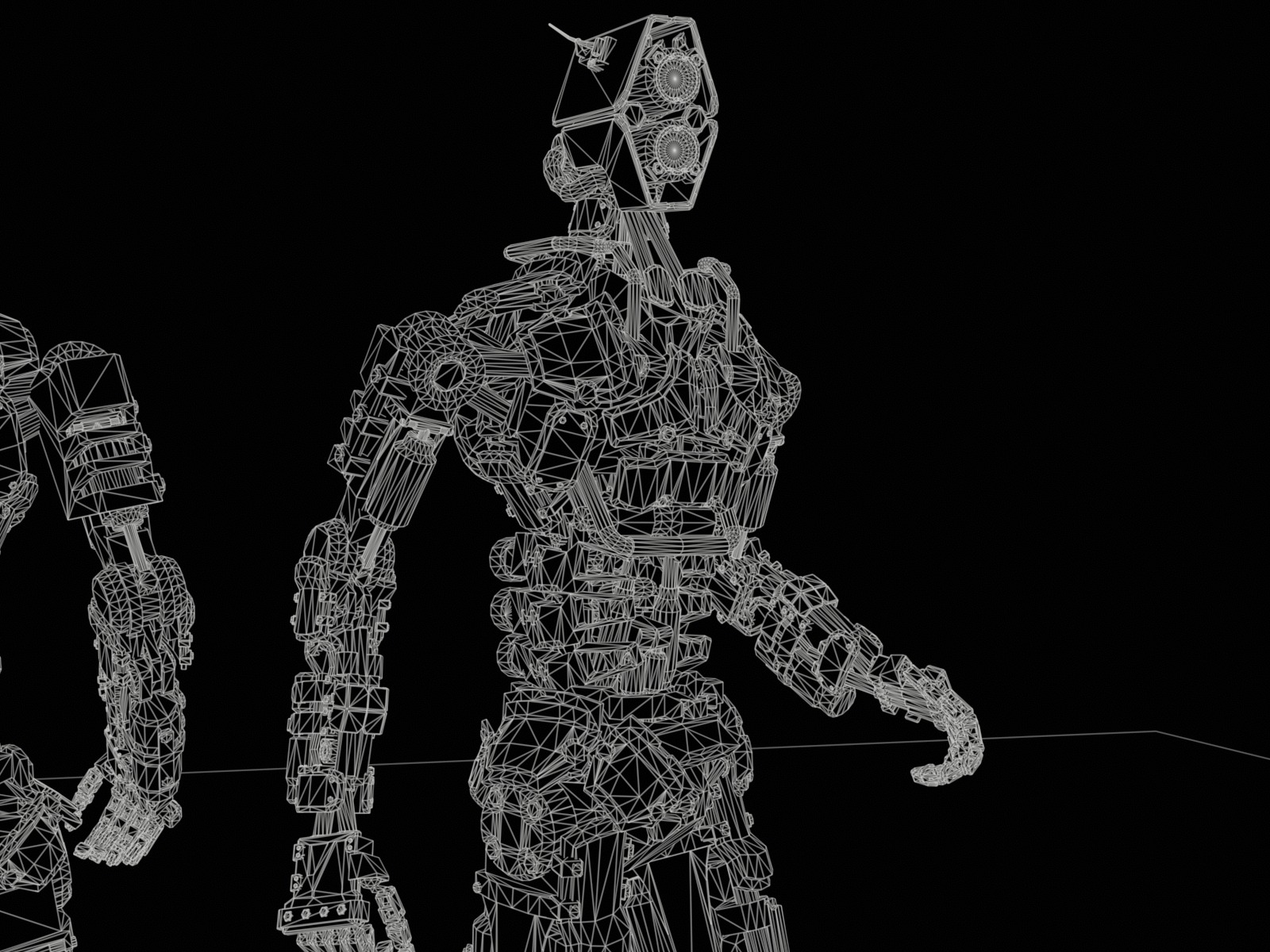 Humanoid robot with 6 color options Low-poly 3D model_30