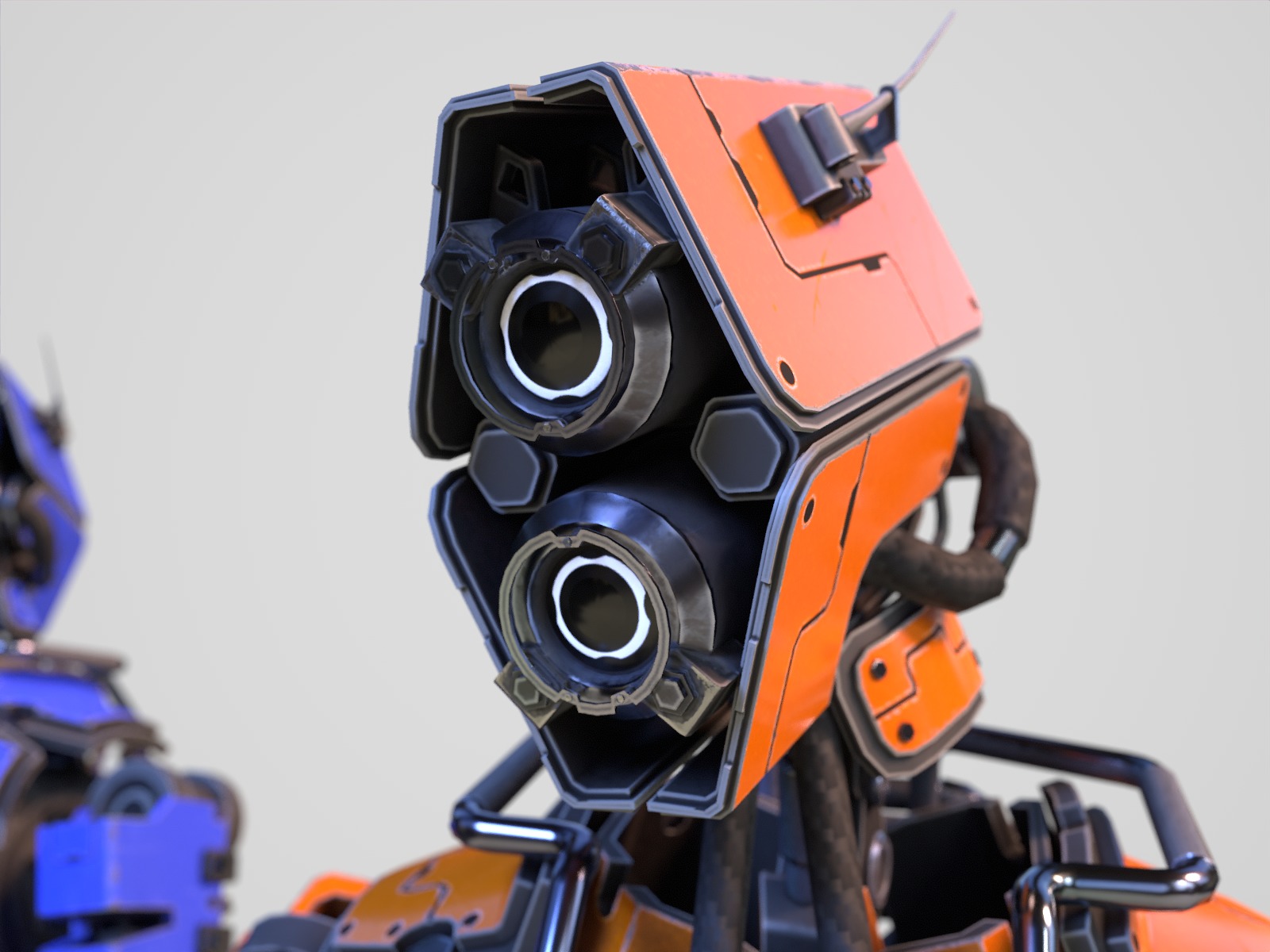 Humanoid robot with 6 color options Low-poly 3D model_8