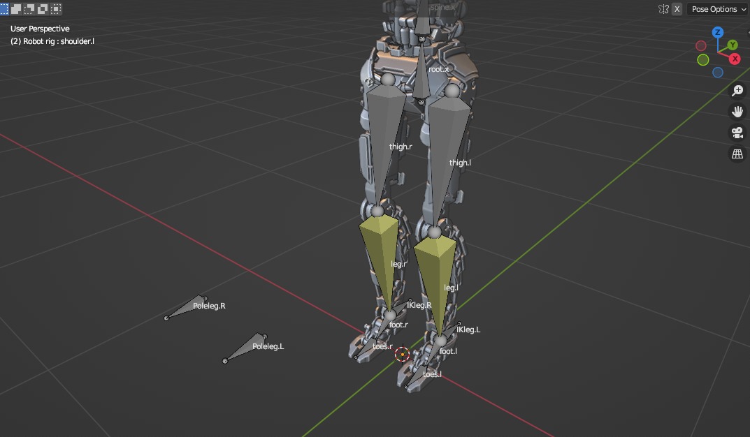 Humanoid robot with 6 color options Low-poly 3D model_38