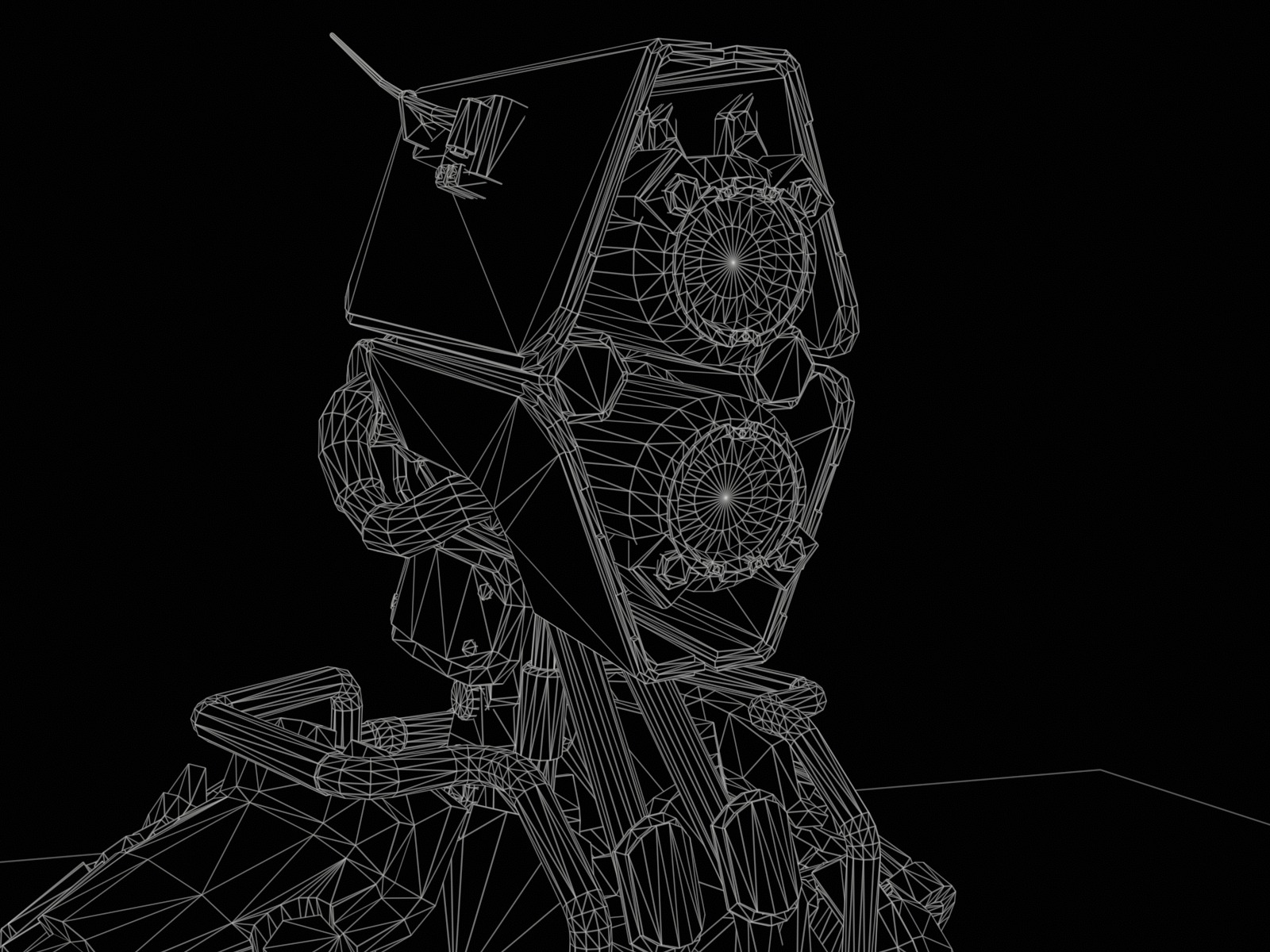 Humanoid robot with 6 color options Low-poly 3D model_32