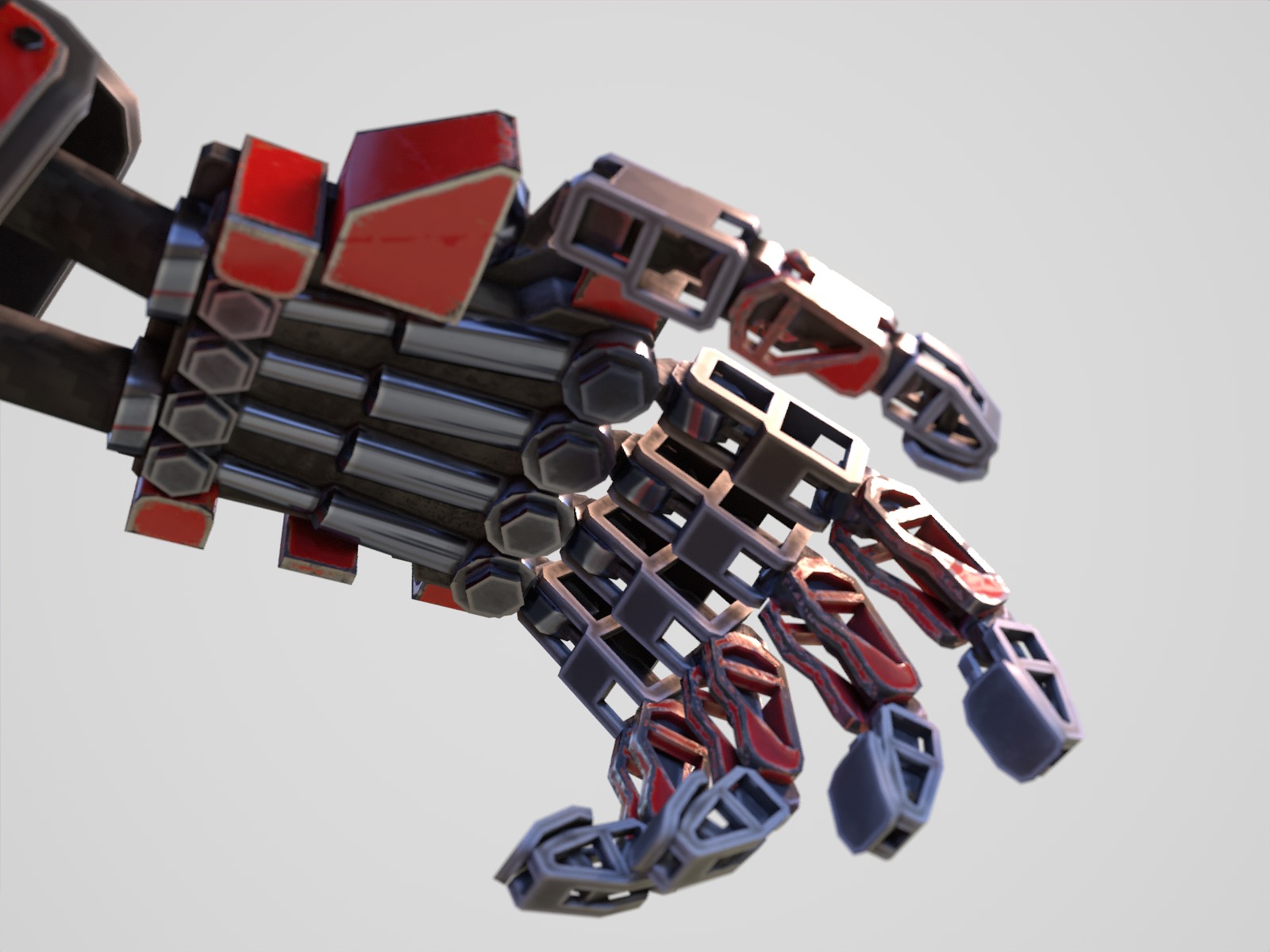 Humanoid robot with 6 color options Low-poly 3D model_13