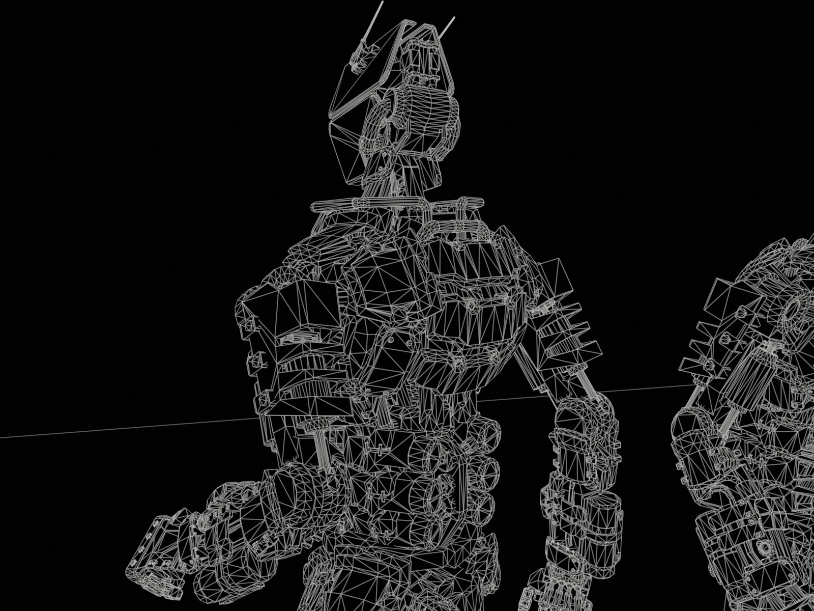 Humanoid robot with 6 color options Low-poly 3D model_31