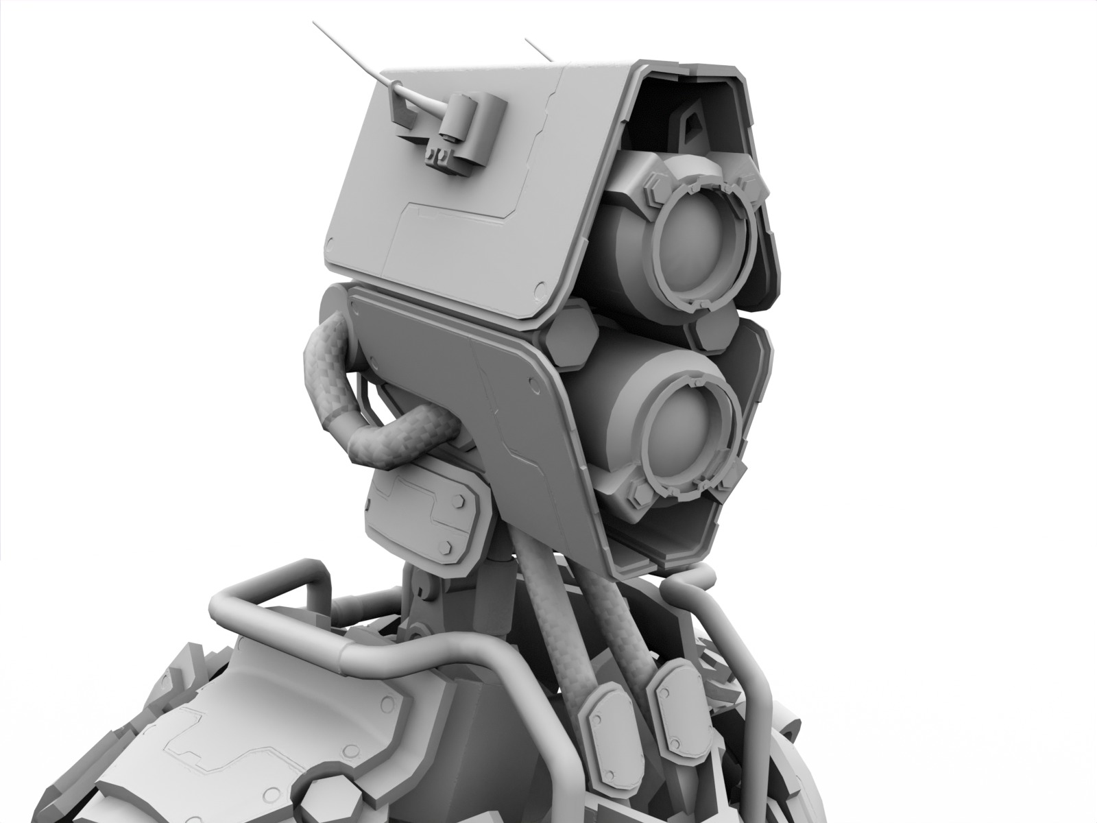 Humanoid robot with 6 color options Low-poly 3D model_21