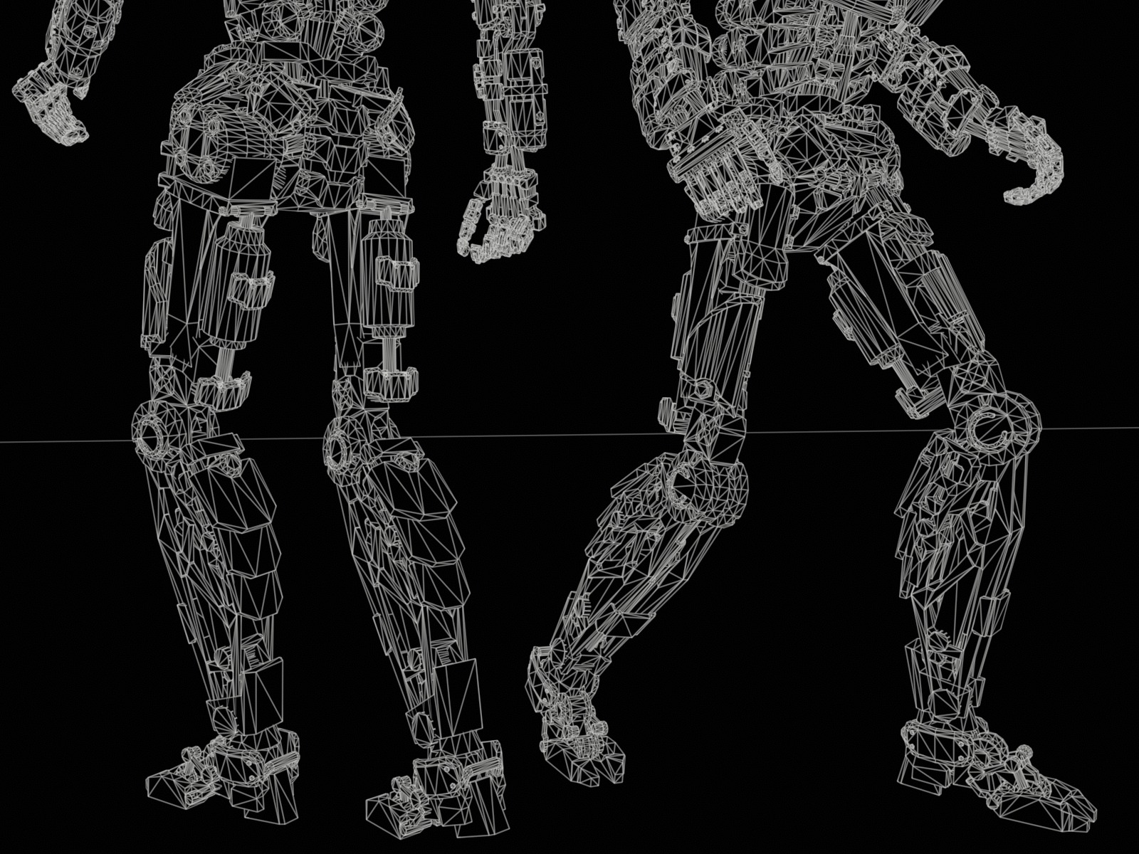 Humanoid robot with 6 color options Low-poly 3D model_33