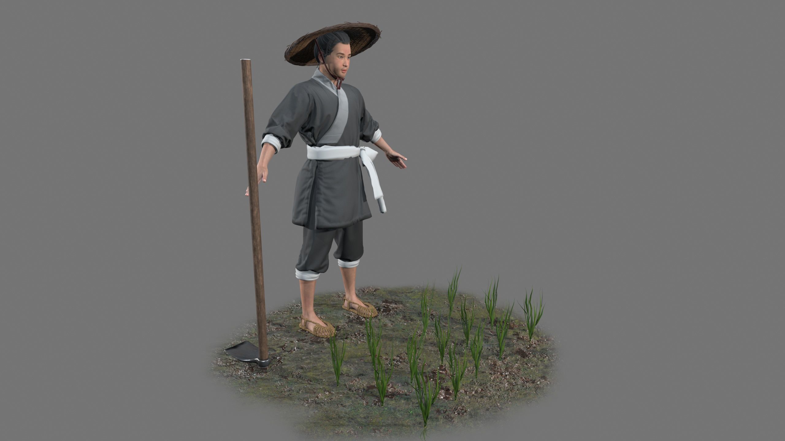 farmer avatar Low-poly 3D model_13