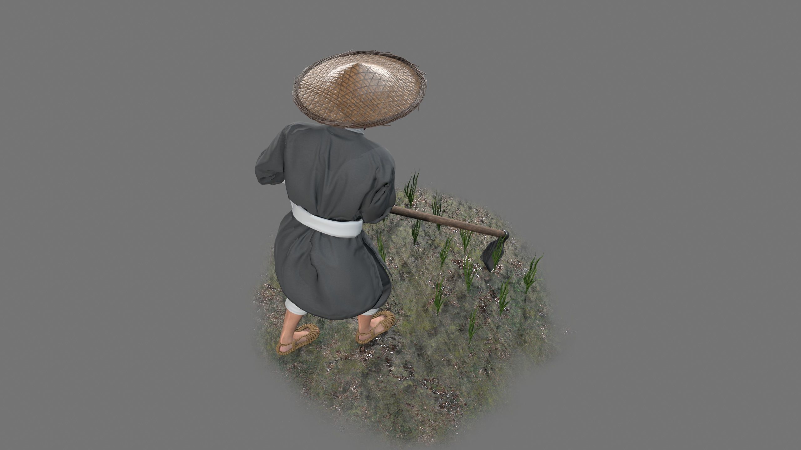 farmer avatar Low-poly 3D model_8
