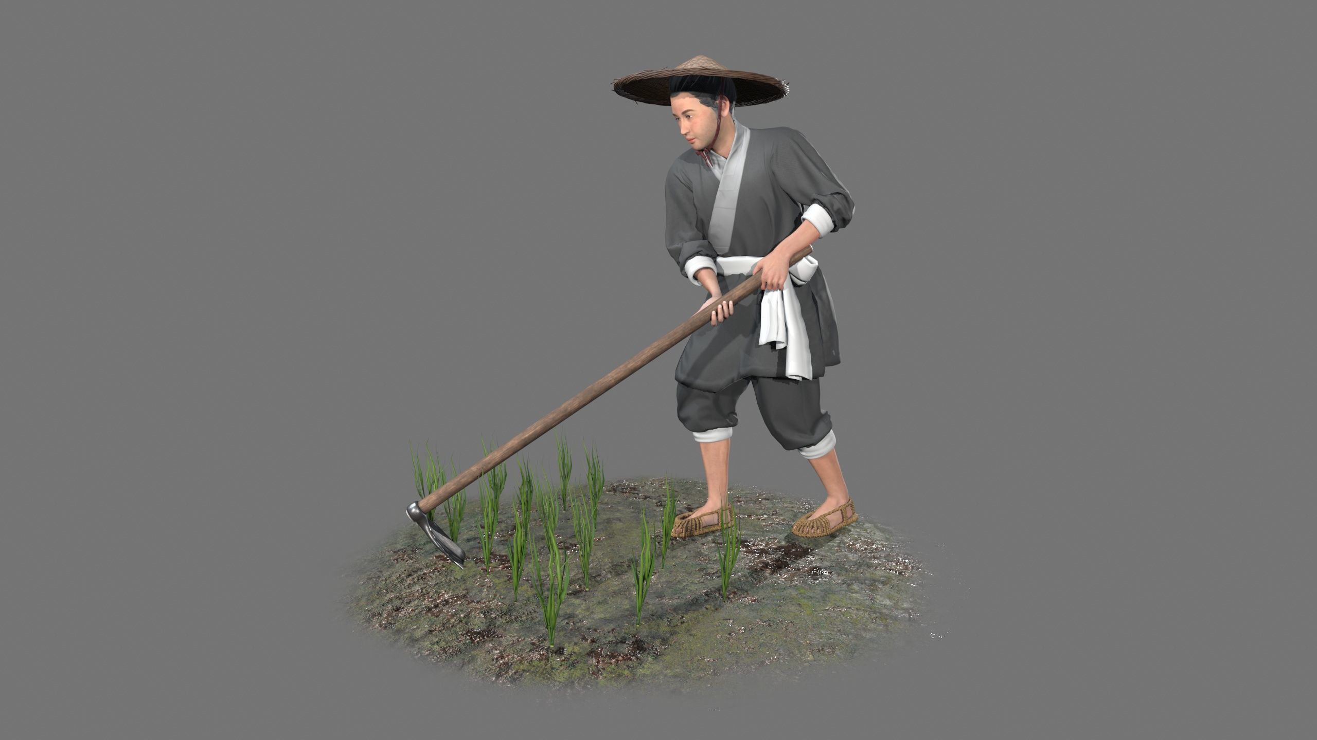 farmer avatar Low-poly 3D model_5