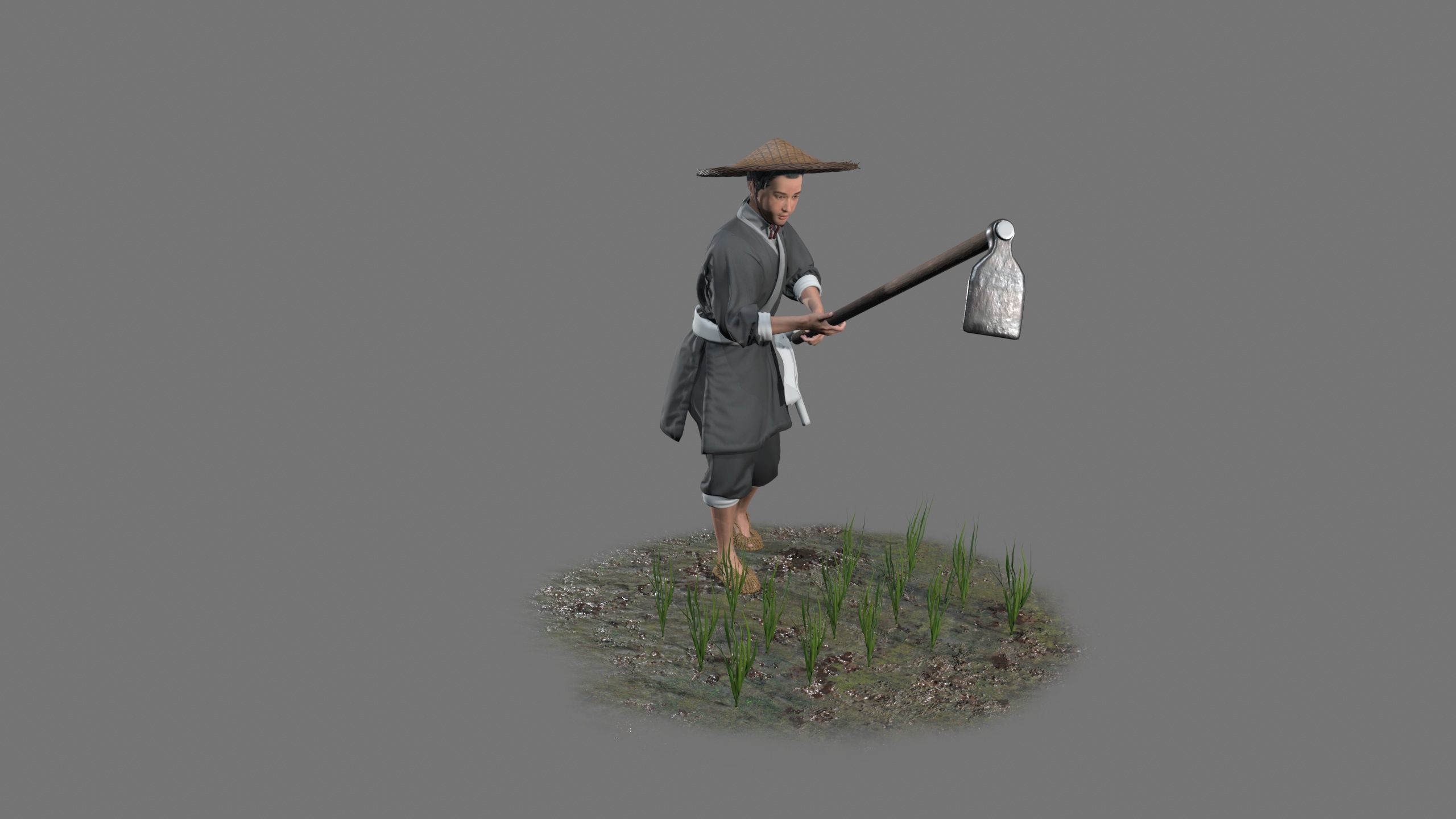 farmer avatar Low-poly 3D model_3