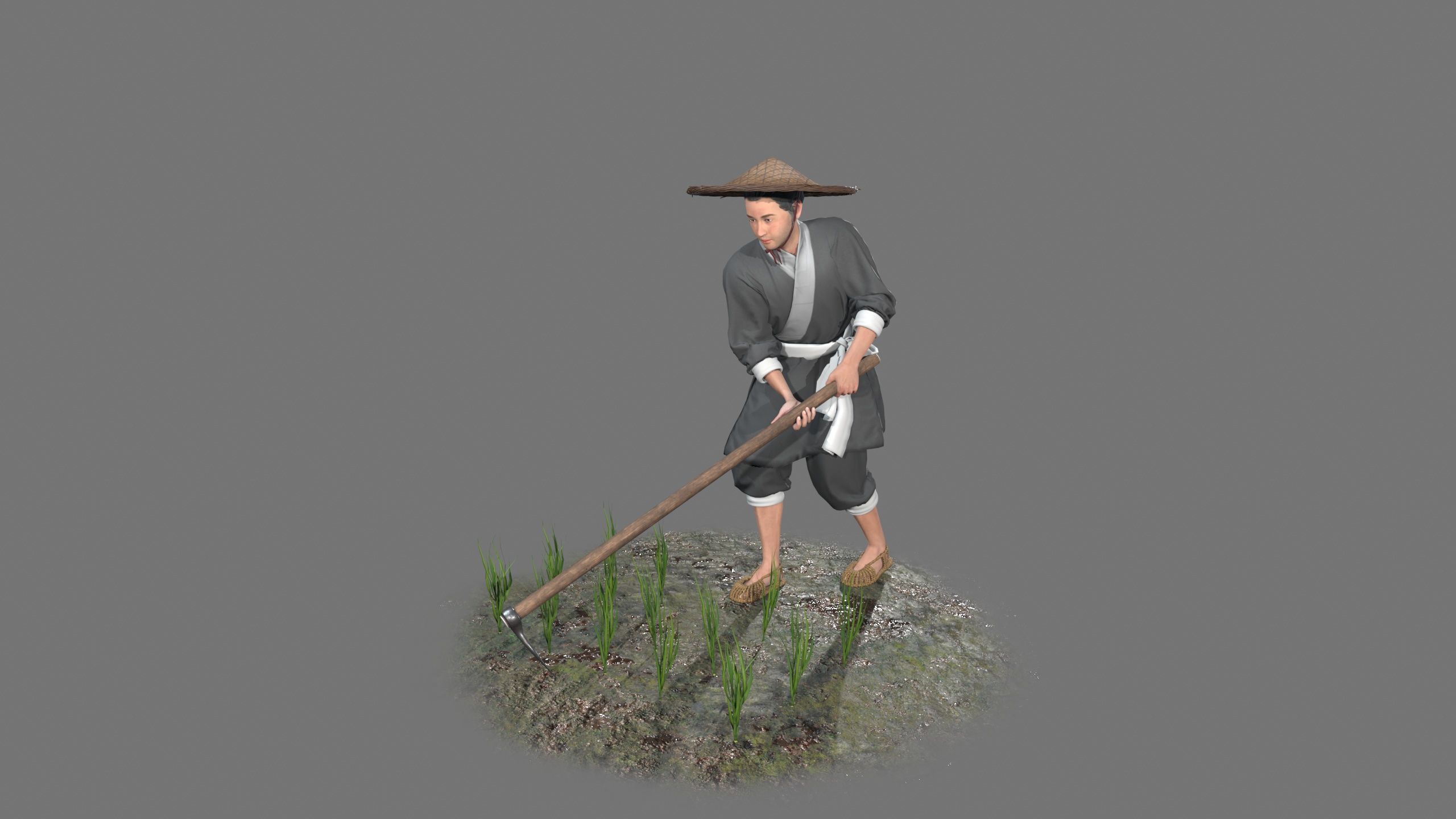 farmer avatar Low-poly 3D model_4