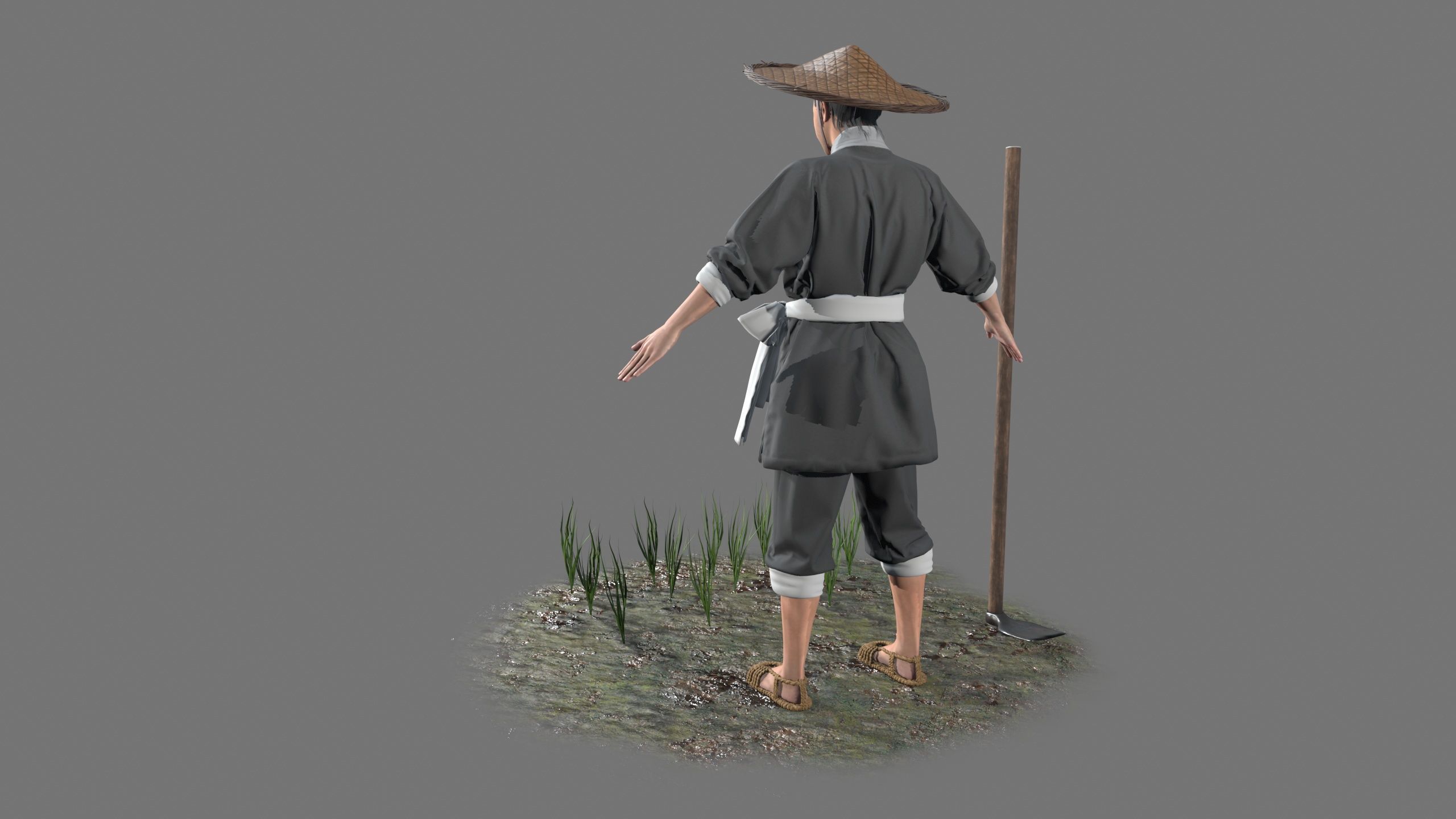 farmer avatar Low-poly 3D model_11