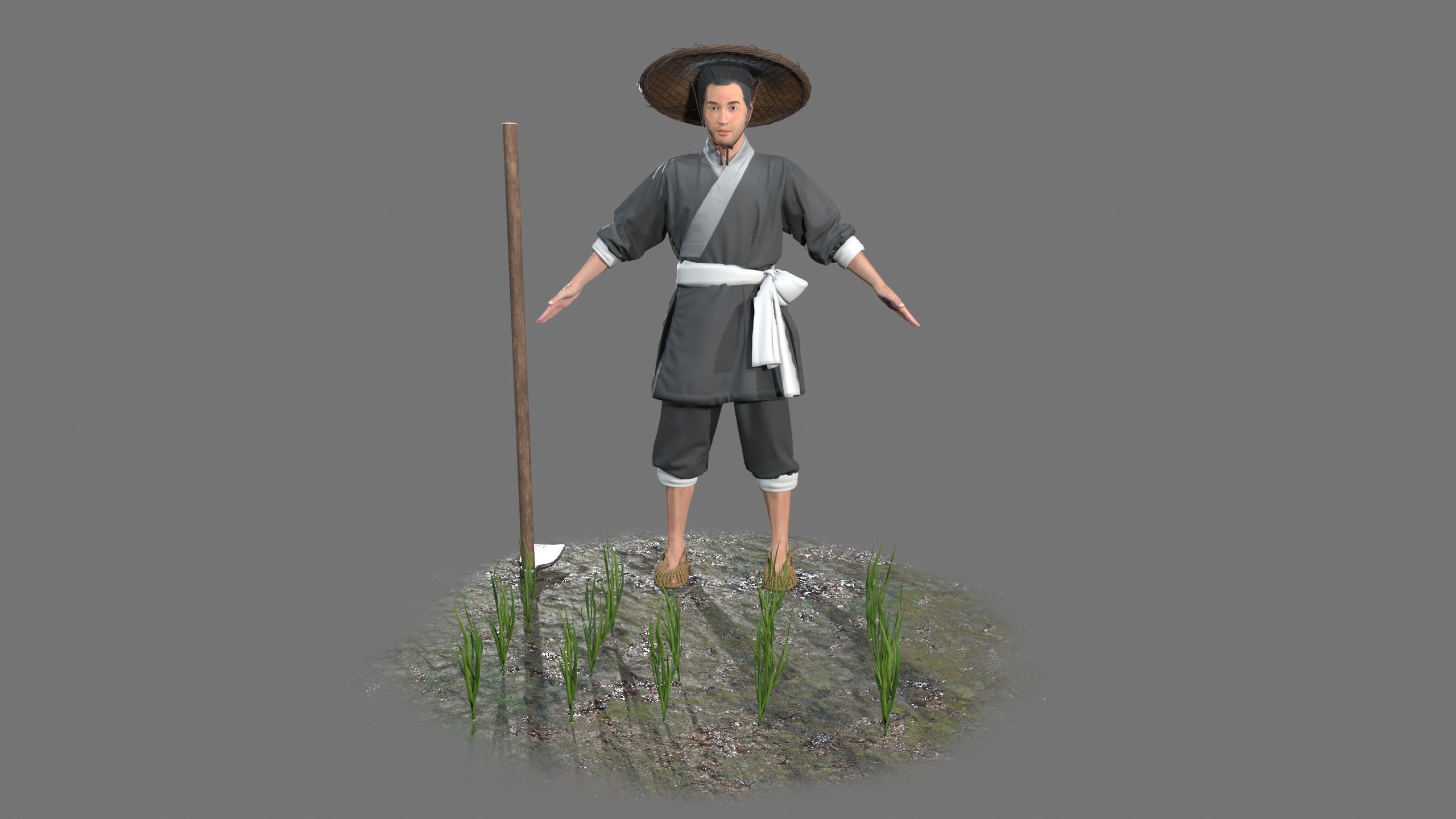 farmer avatar Low-poly 3D model_9