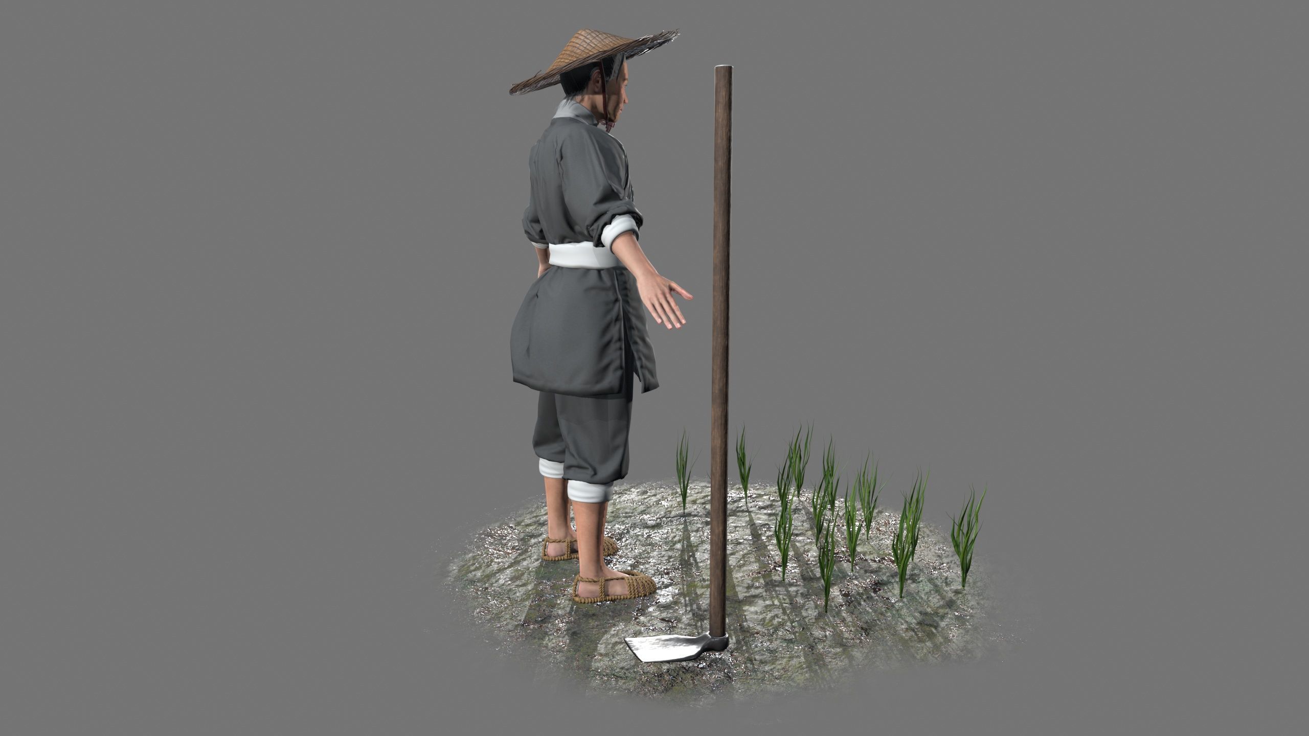farmer avatar Low-poly 3D model_12