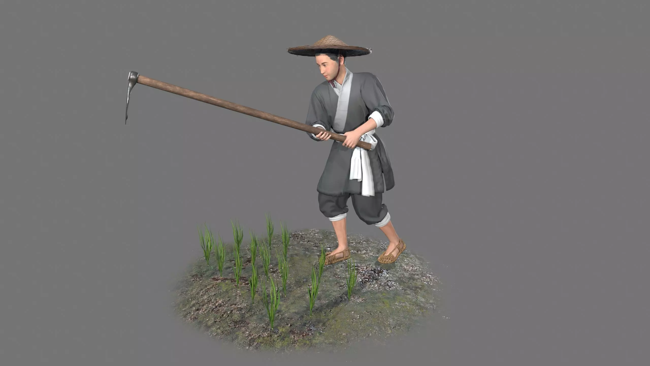 farmer avatar Low-poly 3D model_0