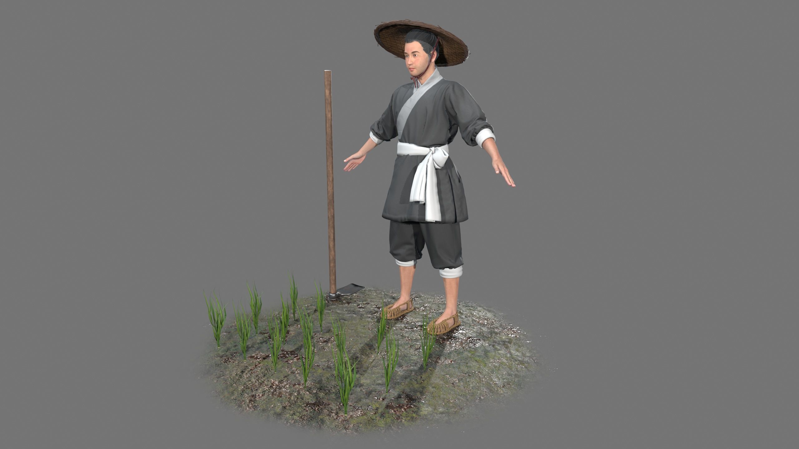 farmer avatar Low-poly 3D model_10