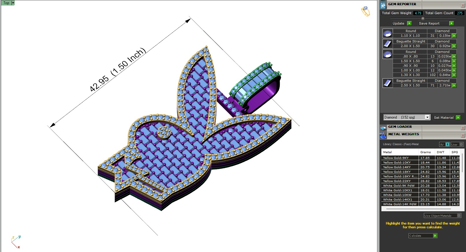 Custom Playboy Bunny Diamond Necklace - Rabbit Pendant  3D print model_8