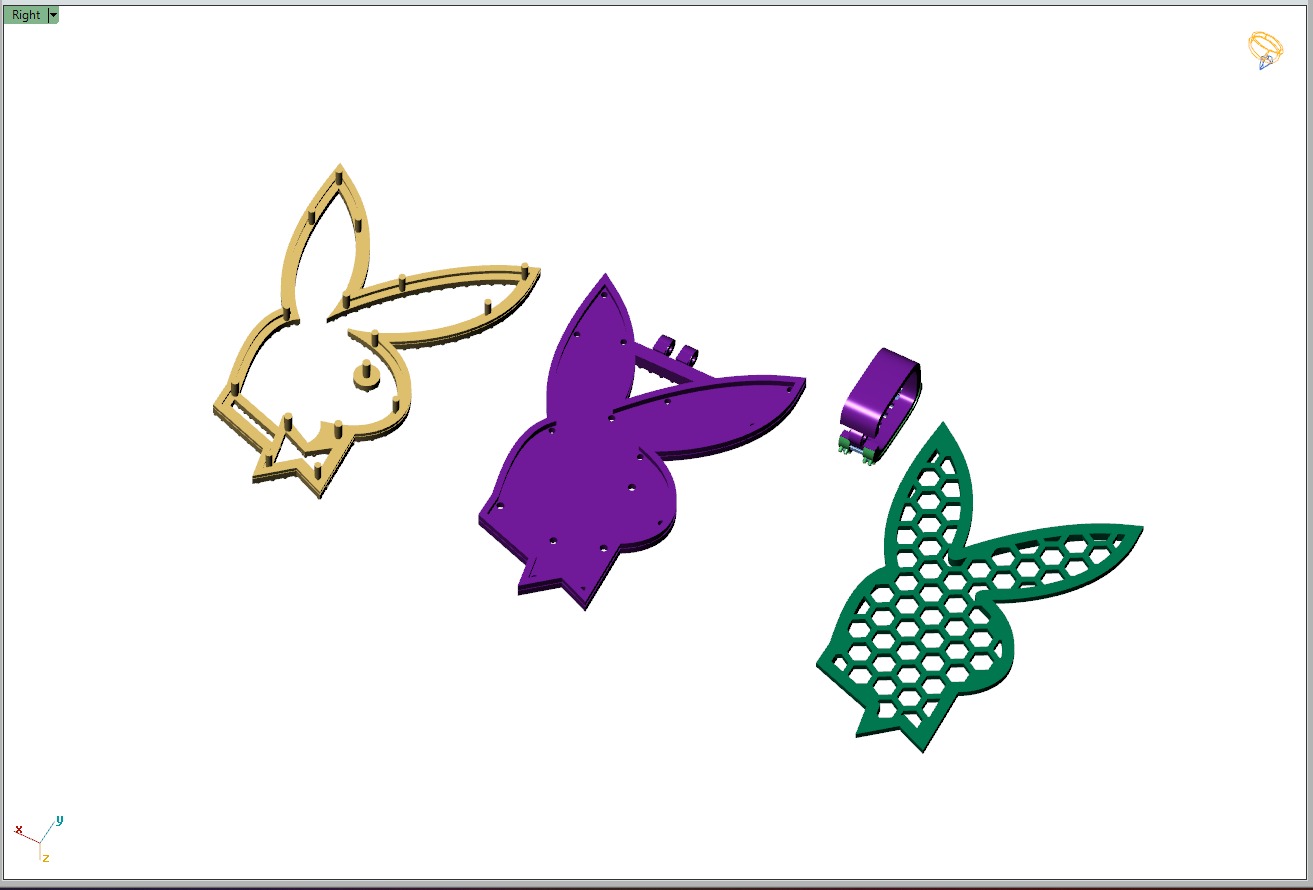 Custom Playboy Bunny Diamond Necklace - Rabbit Pendant  3D print model_21