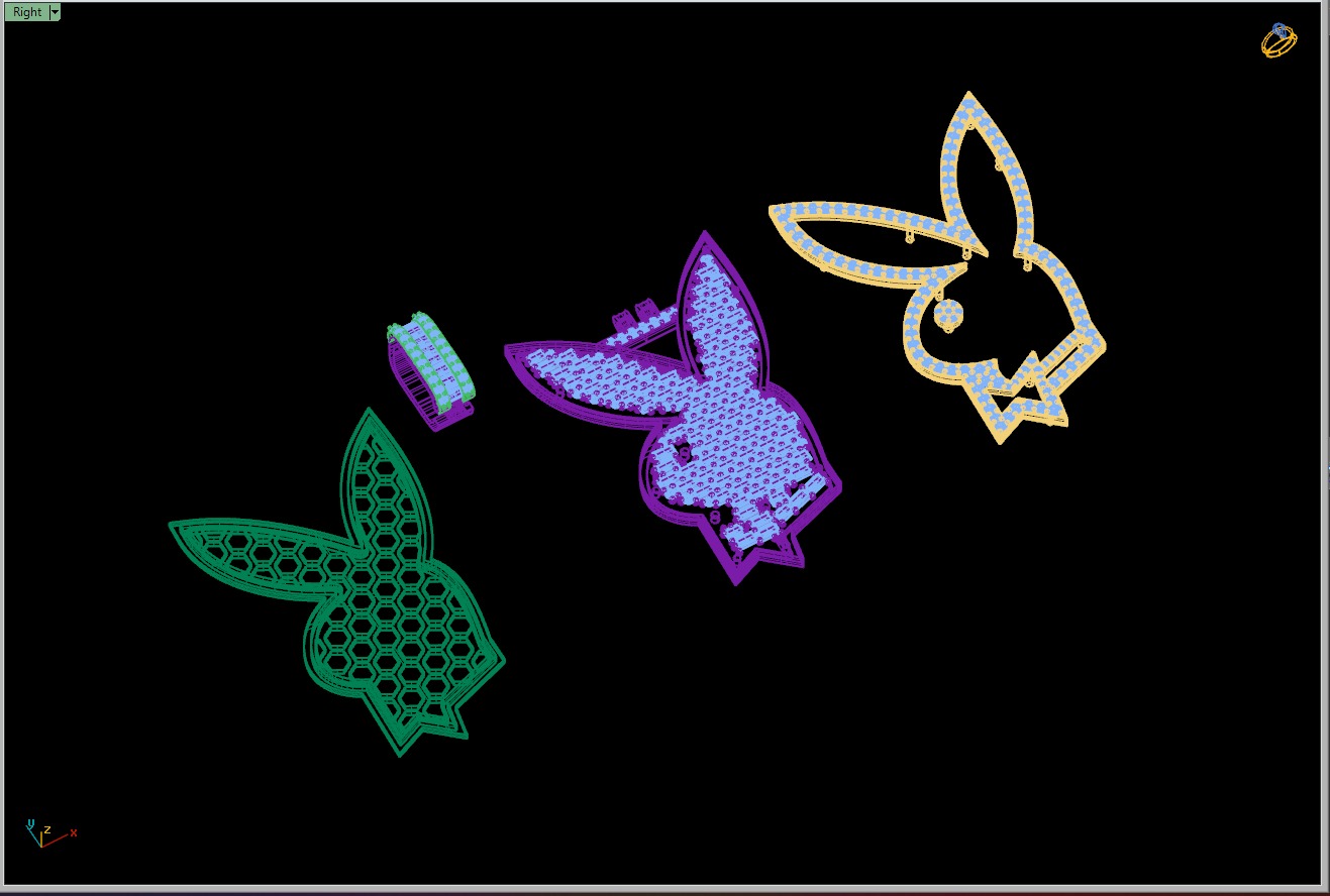 Custom Playboy Bunny Diamond Necklace - Rabbit Pendant  3D print model_26