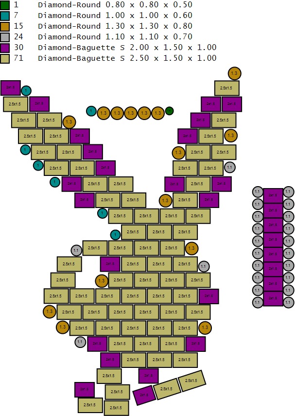 Custom Playboy Bunny Diamond Necklace - Rabbit Pendant  3D print model_6