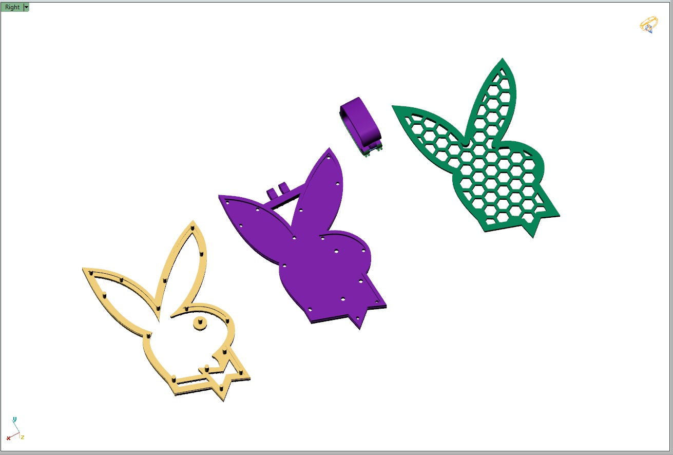 Custom Playboy Bunny Diamond Necklace - Rabbit Pendant  3D print model_22