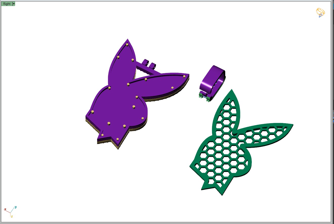 Custom Playboy Bunny Diamond Necklace - Rabbit Pendant  3D print model_17