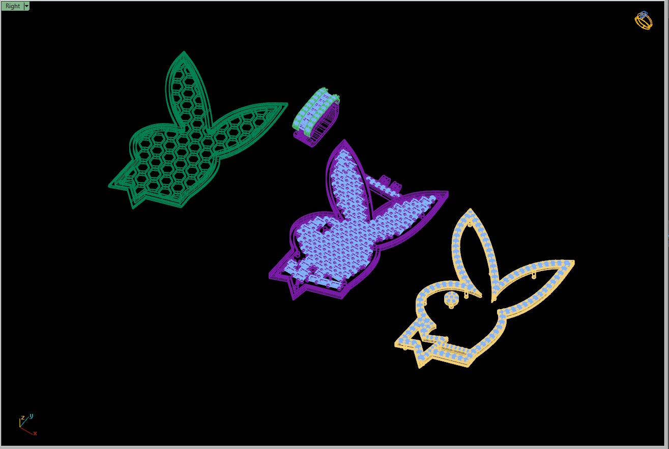 Custom Playboy Bunny Diamond Necklace - Rabbit Pendant  3D print model_25