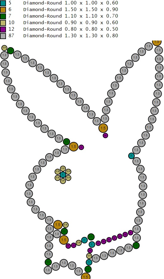 Custom Playboy Bunny Diamond Necklace - Rabbit Pendant  3D print model_4