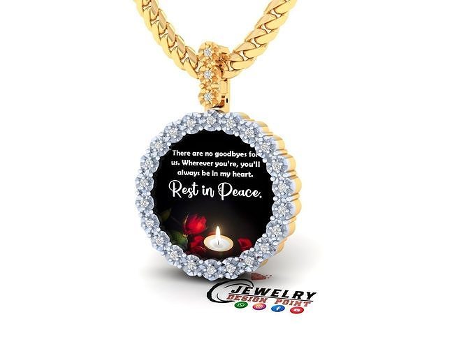 Custom  Picture Pendant  - Memory Picture diamond Necklace   3D print model
