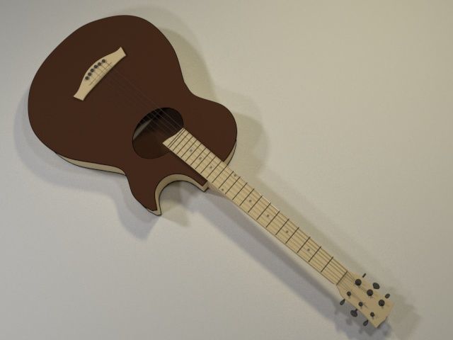 Guitar  Low-poly 3D model_6