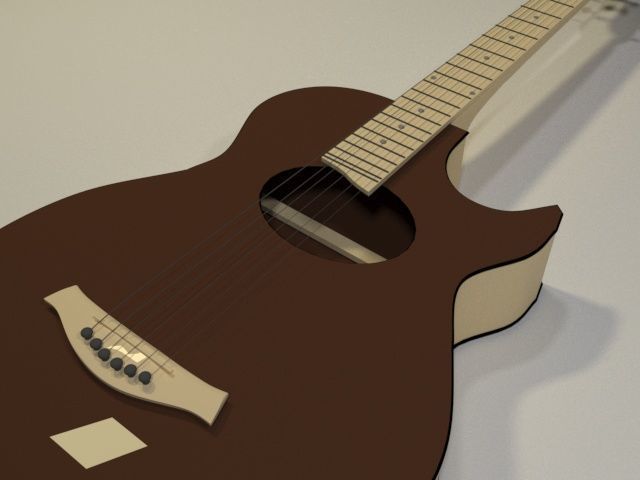 Guitar  Low-poly 3D model_5