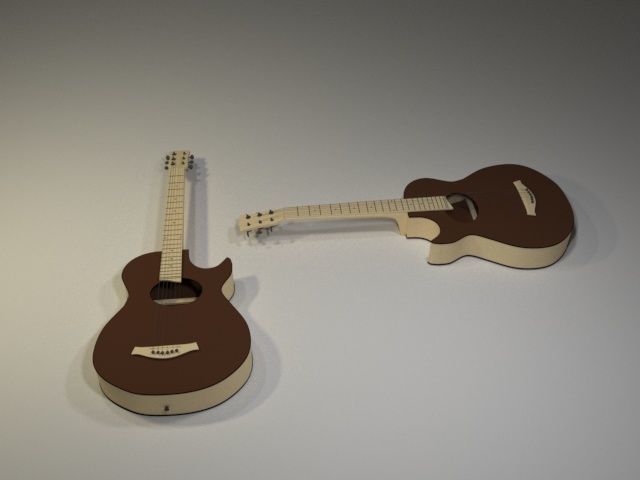 Guitar  Low-poly 3D model_1