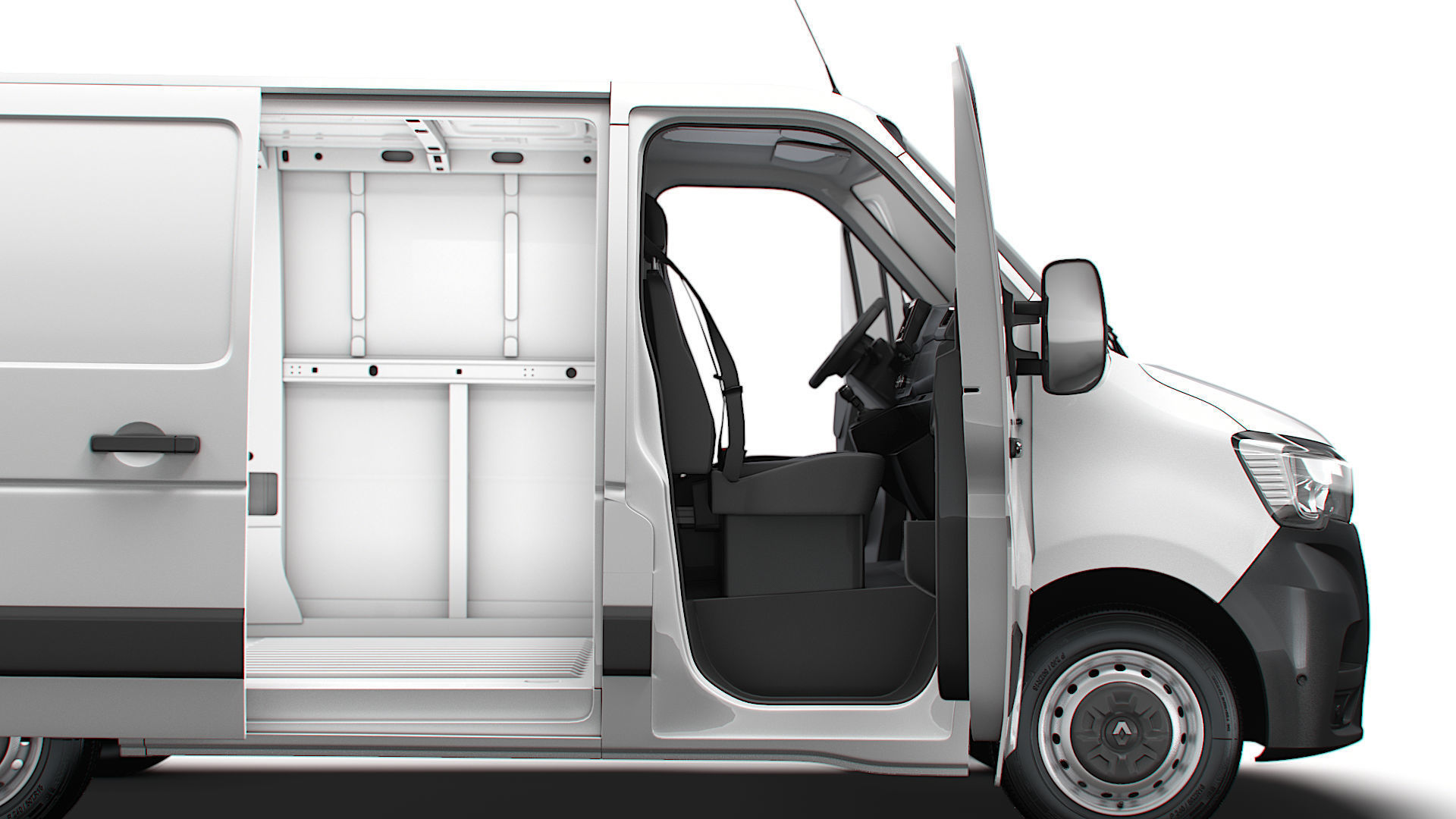 Renault Master Van L1H1 HQInterior 2023 3D model_1