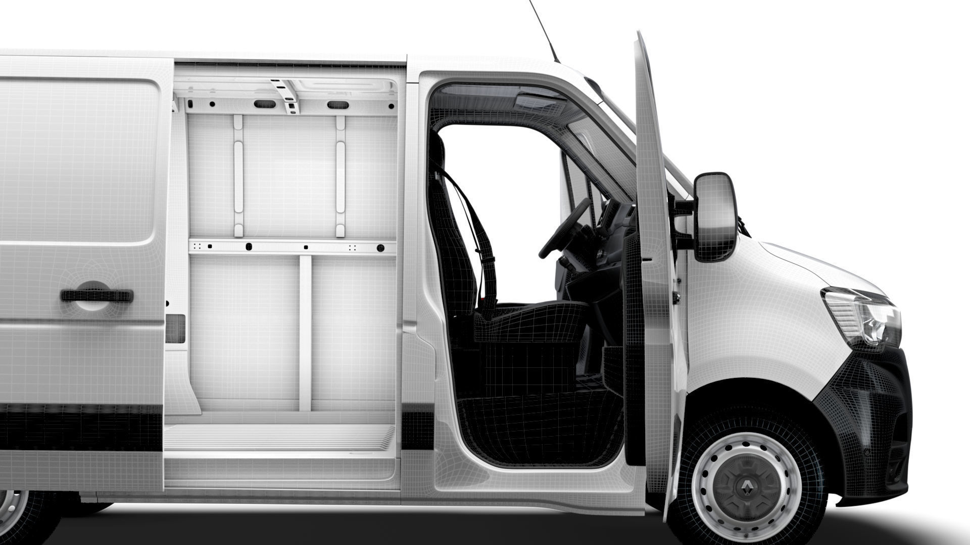 Renault Master Van L1H1 HQInterior 2023 3D model_15