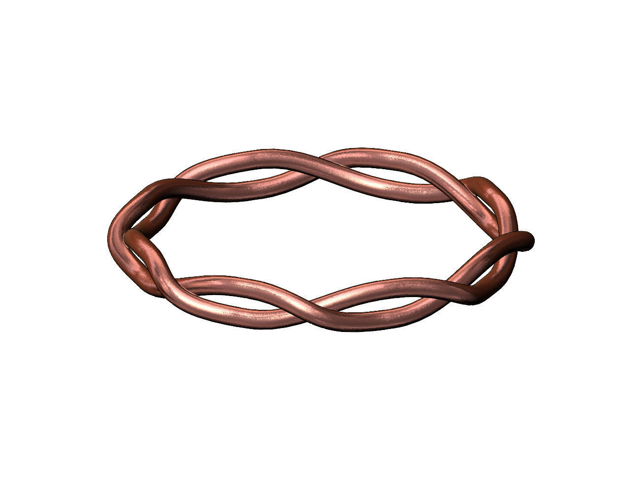 Eternity braided overlapping twisted knot cuff bracelet bangle 3D print model_9