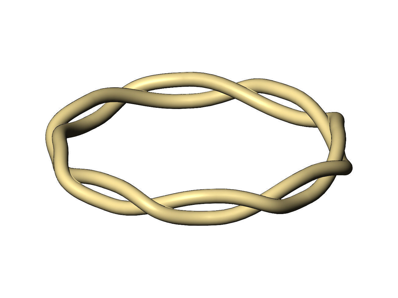 Eternity braided overlapping twisted knot cuff bracelet bangle 3D print model_7