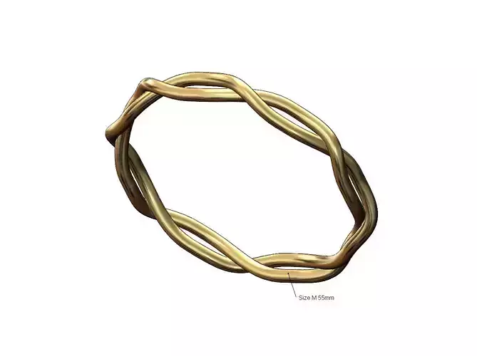 Eternity braided overlapping twisted knot cuff bracelet bangle 3D print model
