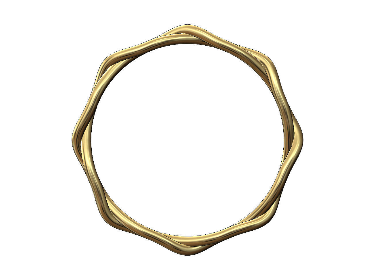 Eternity braided overlapping twisted knot cuff bracelet bangle 3D print model_2