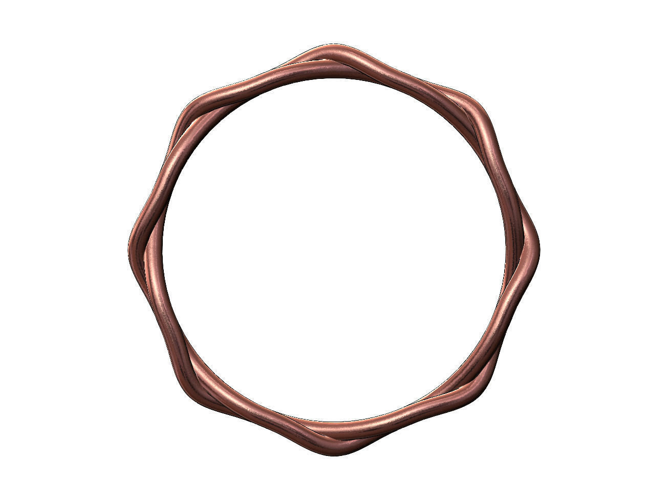 Eternity braided overlapping twisted knot cuff bracelet bangle 3D print model_10