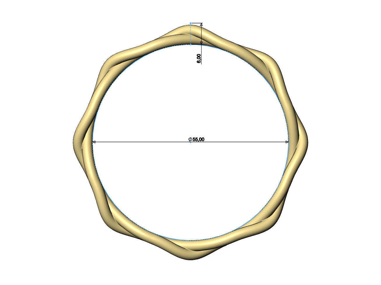 Eternity braided overlapping twisted knot cuff bracelet bangle 3D print model_5