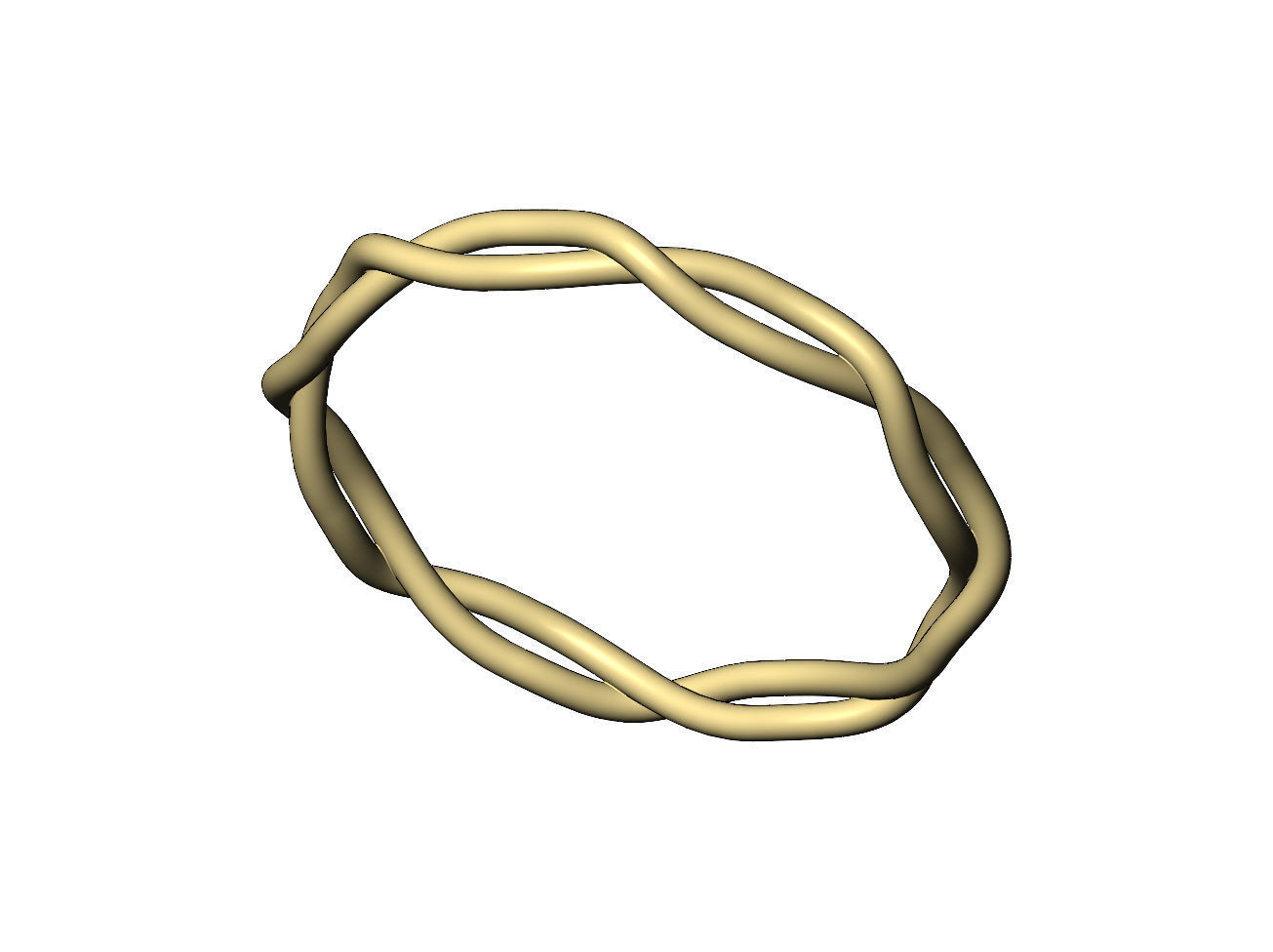Eternity braided overlapping twisted knot cuff bracelet bangle 3D print model_4