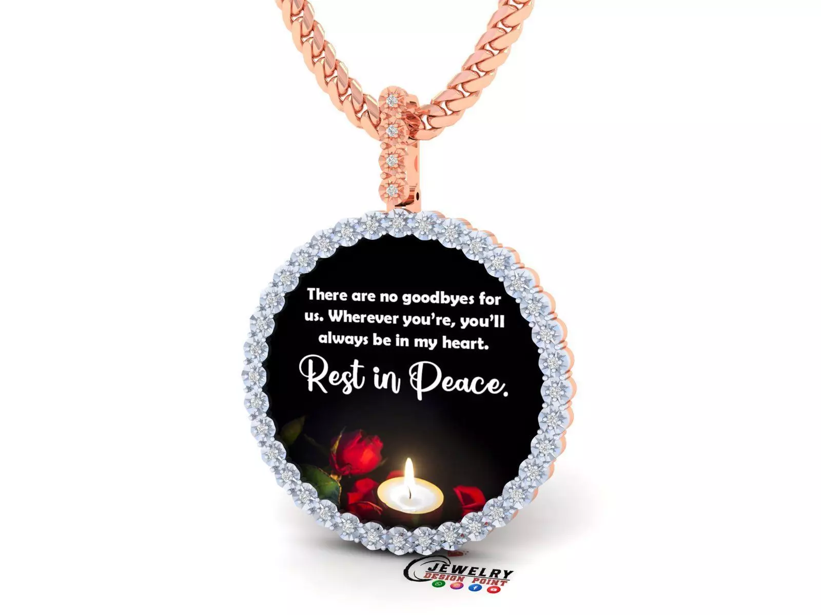 Custom Picture Pendant - Memory Picture diamond Necklace 3D print model