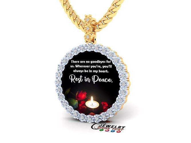 Custom  Picture Pendant  - Memory Picture diamond Necklace   3D print model
