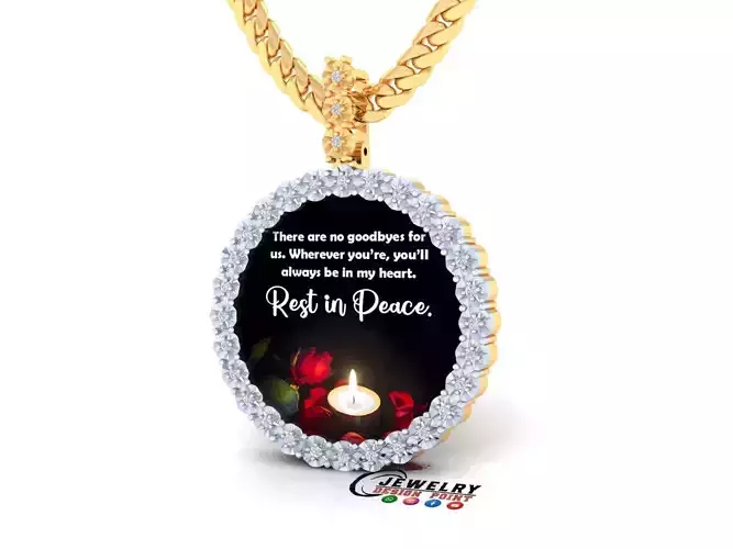 Custom  Picture Pendant  - Memory Picture diamond Necklace  